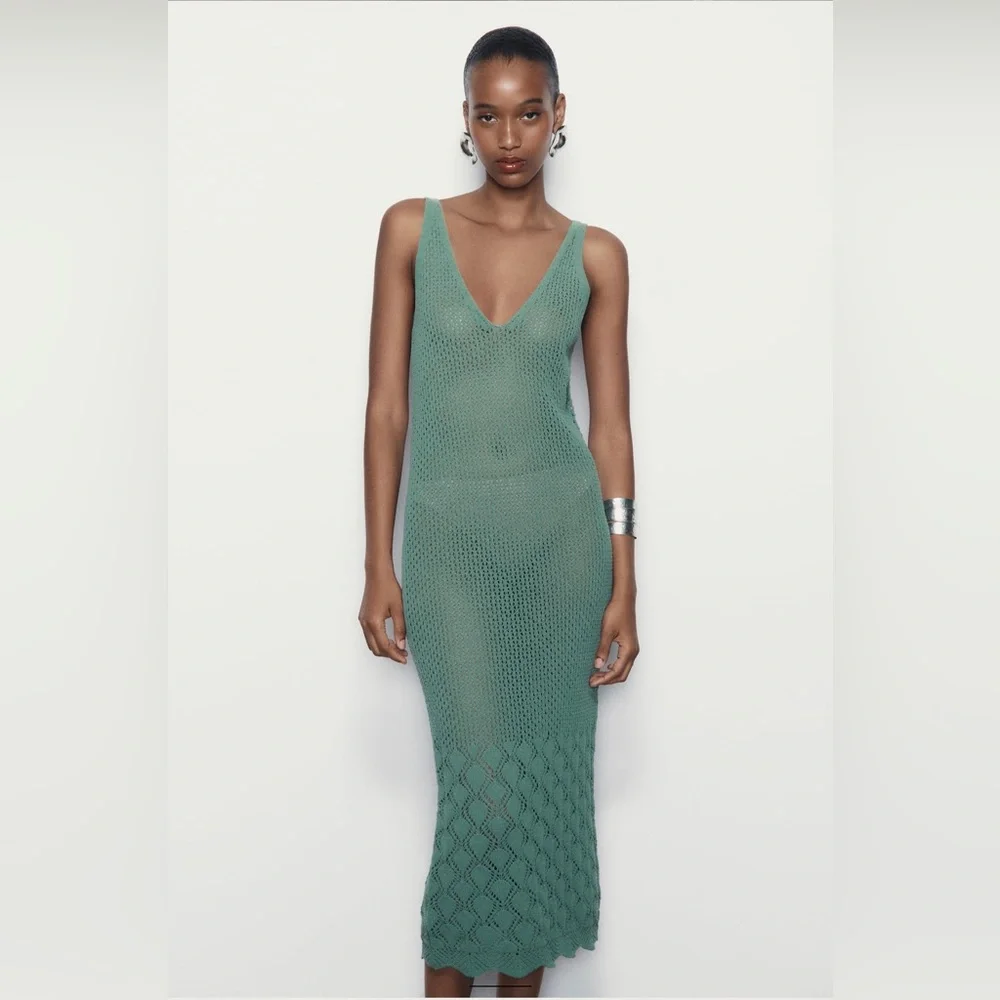 ZARA STRAPPY CHENILLE DRESS - Picture 2 of 5